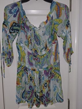 Anthropologie- Maeve Vibrant Paisley Viscose Blouse Size XS